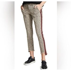 Pam & Gela sz 27 Leopard Print Women's Pants with Red Stripe